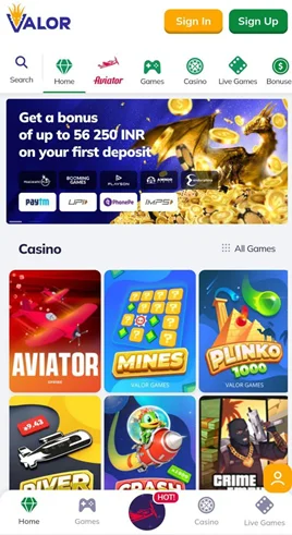 Valor casino app